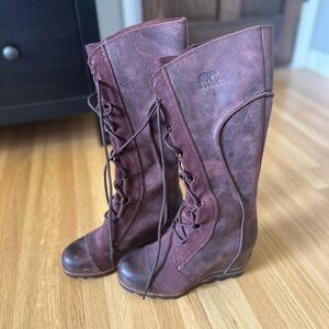 Sorel Cate the Great tall wedge boots size 7